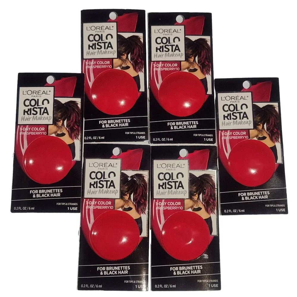 6X L'Oreal Paris Colorista Hair Makeup, 1‎ Day Color for Brunettes & Black Hair